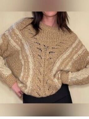 Ecote Urban Outfitters Oversized Cozy Cream Cable-Knit Sweater - Women